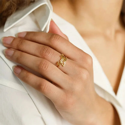 Personlig namnring – Tidlös design i 18K guldplätering